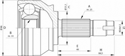 OPEN PARTS cvj572110 -  Шарнирный комплект, приводной вал